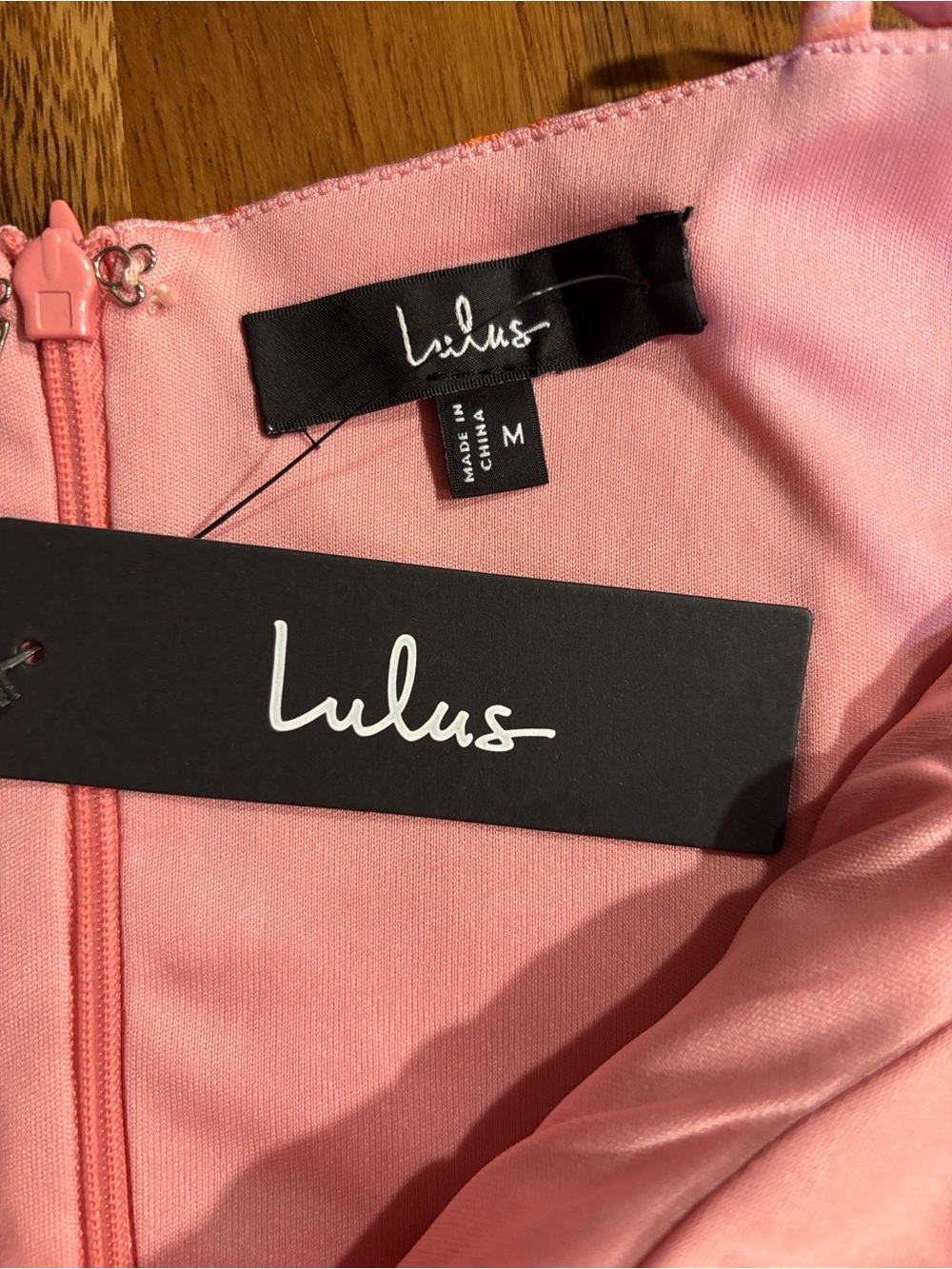 Lulu's Pink Dress with Orange Floral Embroidery - Picture 5 of 6